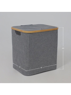 Корзина для белья AksHome Essence серый  размеры