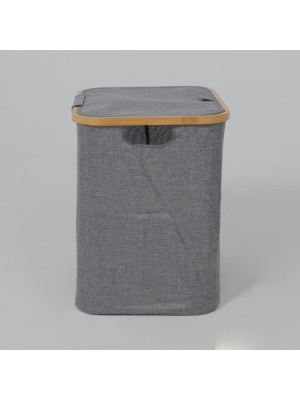 Корзина для белья AksHome Essence серый  сбоку