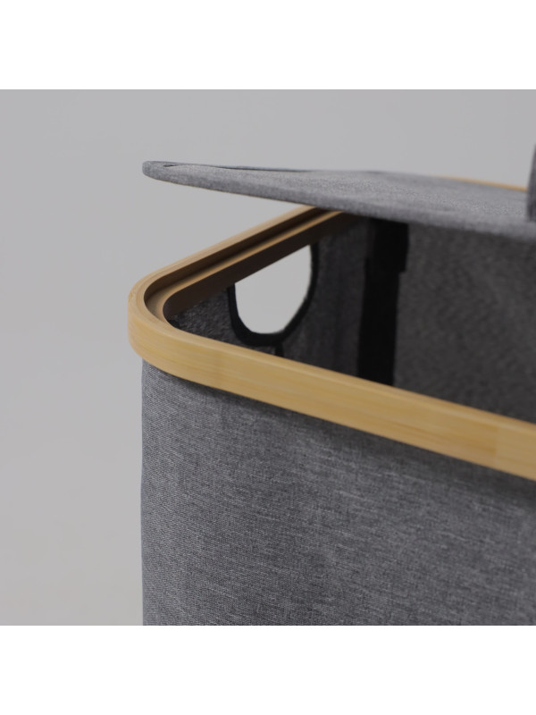 Корзина для белья AksHome Ethreal серый вблизи