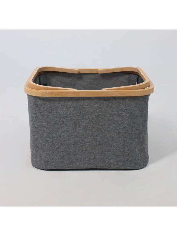 Корзина для белья AksHome Iris-2 серый спереди