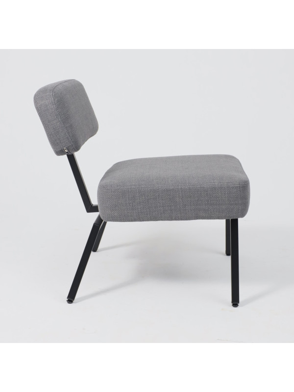 Кресло AksHome Aspen серый/черный сбоку