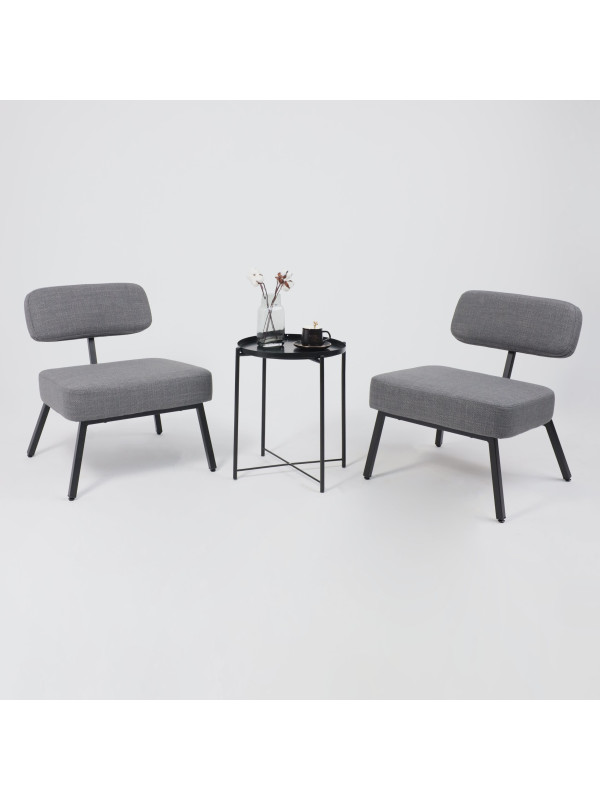 Кресло AksHome Aspen серый/черный в интерьере