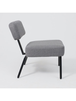 Кресло AksHome Aspen серый/черный сбоку