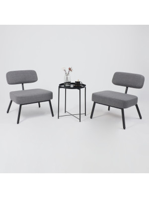 Кресло AksHome Aspen серый/черный в интерьере