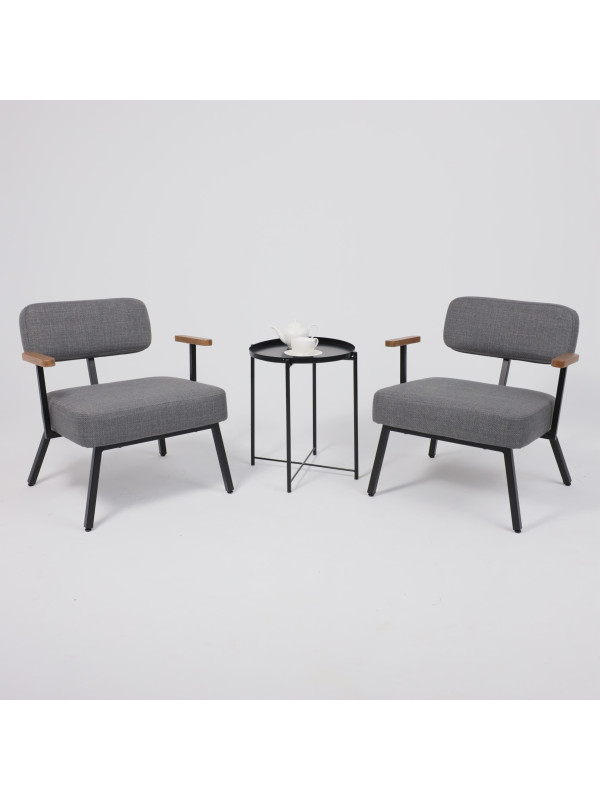 Кресло AksHome Booker серый/черный в интерьере