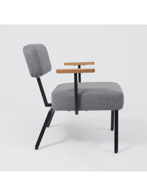 Кресло AksHome Booker серый/черный сбоку