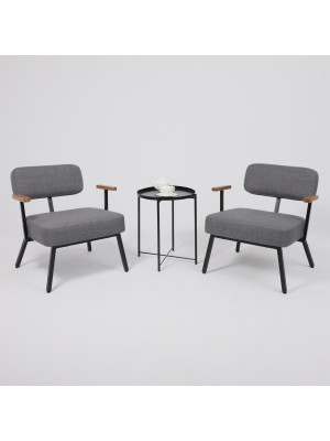 Кресло AksHome Booker серый/черный в интерьере