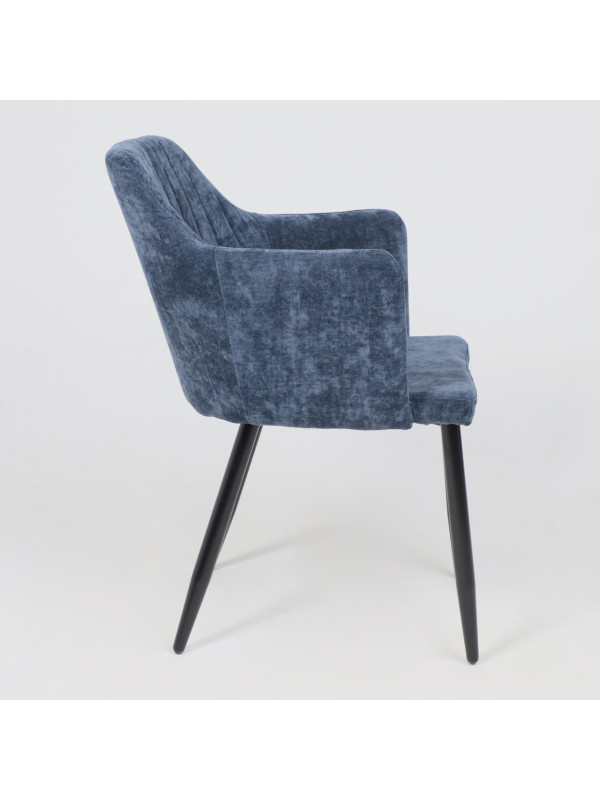 Стул AksHome Brit голубой/черный сбоку