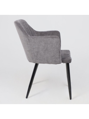 Стул AksHome Brit темно-серый/черный сбоку