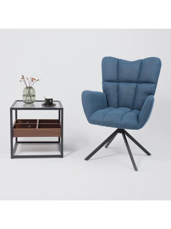 Кресло AksHome Colorado New синий/черный в интерьере