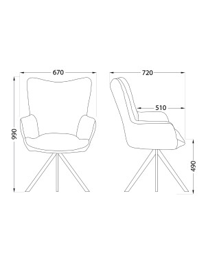 Кресло AksHome Colorado New синий/черный схема