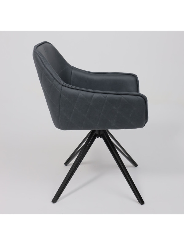 Стул AksHome Connor серый/черный сбоку