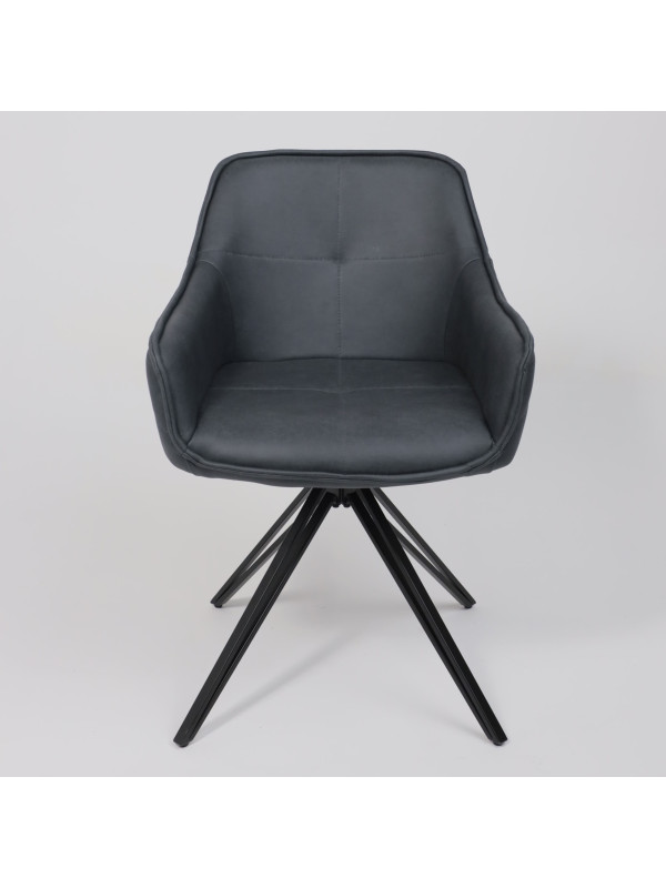 Стул AksHome Connor серый/черный спереди