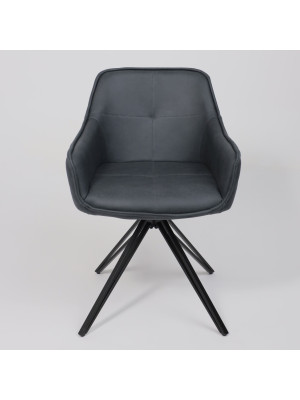 Стул AksHome Connor серый/черный спереди