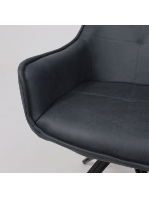 Стул AksHome Connor серый/черный вблизи