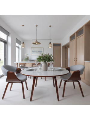 Стул AksHome Dandee серый/орех в интерьере