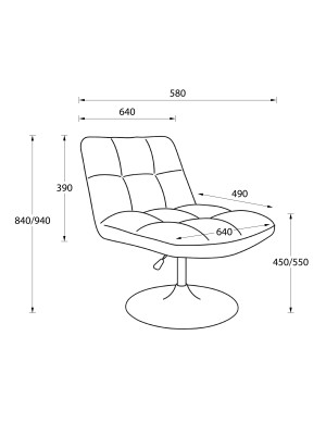 Кресло AksHome Grande серый/черный схема