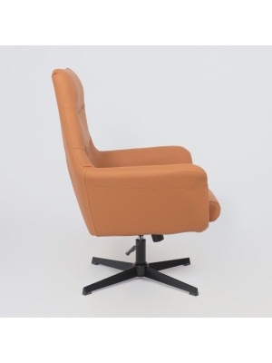 Кресло компьютерное AksHome Hudson охра/черный сбоку