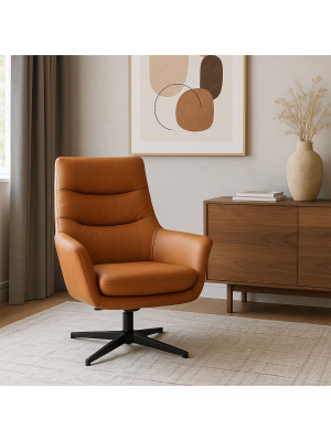 Кресло компьютерное AksHome Hudson охра/черный в интерьере