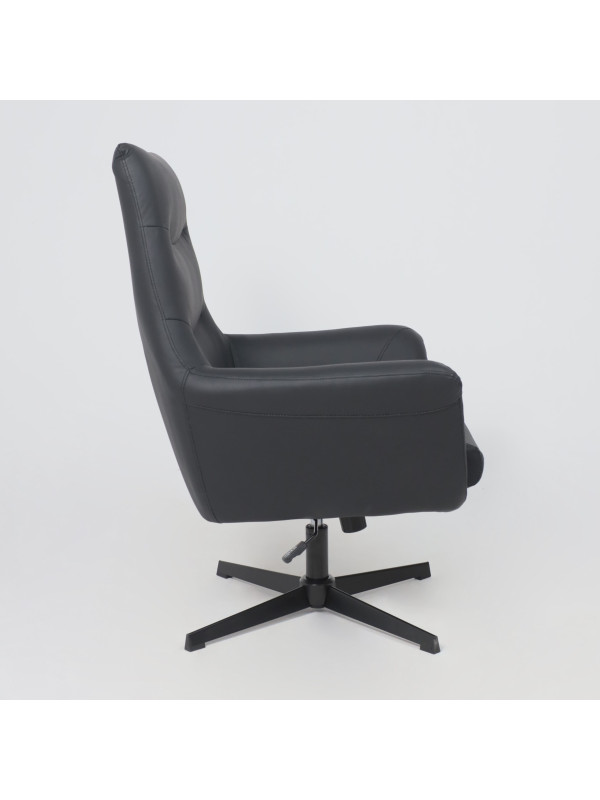 Кресло компьютерное AksHome Hudson черный сбоку