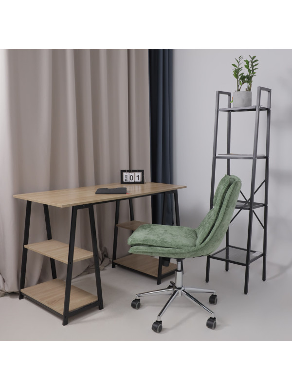 Кресло компьютерное AksHome Lola зеленый/хром в интерьере