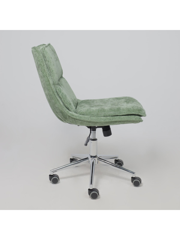 Кресло компьютерное AksHome Lola зеленый/хром сбоку