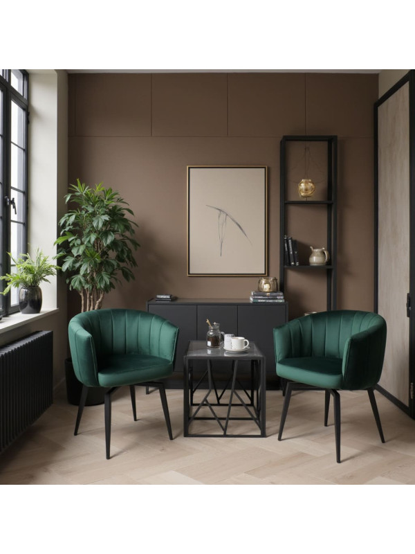 Стул AksHome Melon зеленый/черный в интерьере (1)