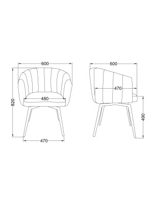 Стул AksHome Melon зеленый/черный схема