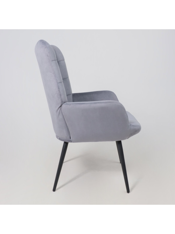 Кресло AksHome Oda серый/черный сбоку