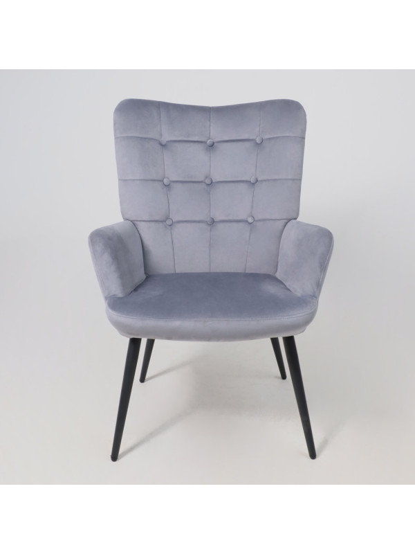 Кресло AksHome Oda серый/черный спереди