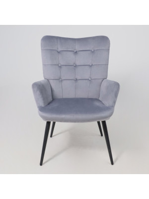 Кресло AksHome Oda серый/черный спереди