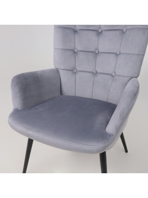 Кресло AksHome Oda серый/черный вблизи