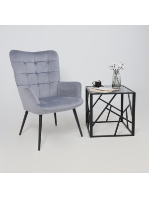 Кресло AksHome Oda серый/черный в интерьере