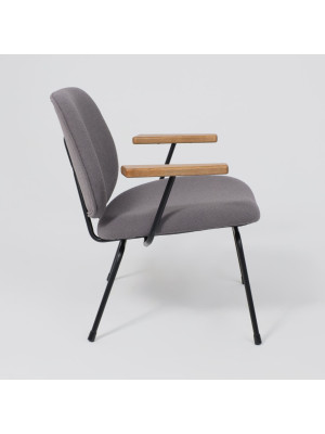 Кресло AksHome Rudo серый/черный сбоку