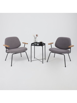 Кресло AksHome Rudo серый/черный в интерьере