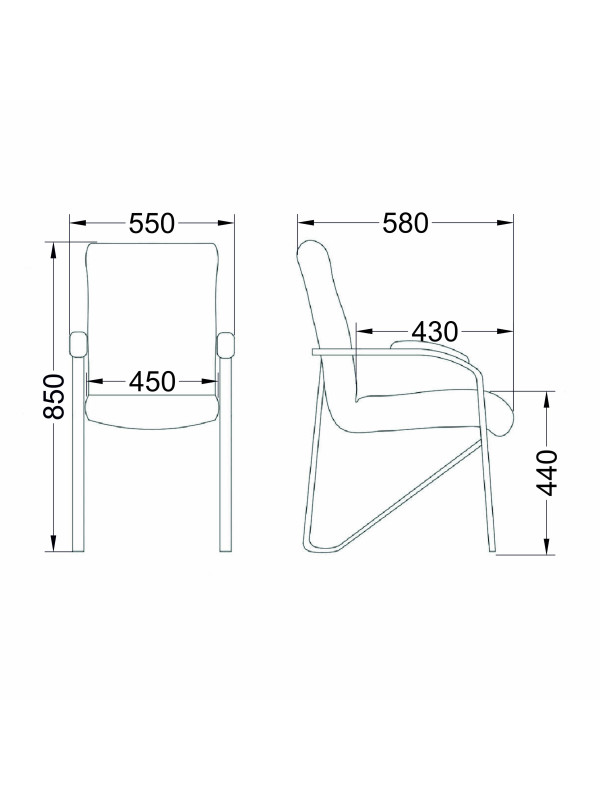 Стул офисный AksHome Samba Aks-1 серый схема