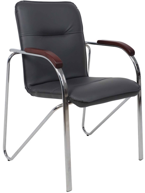 Стул офисный AksHome Samba Aks-1 серый/дерево