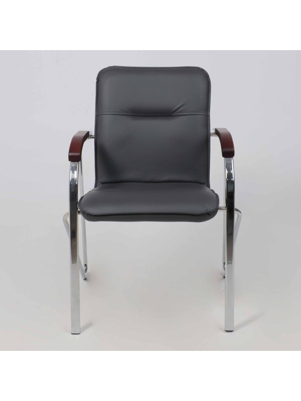 Стул офисный AksHome Samba Aks-1 серый/дерево спереди