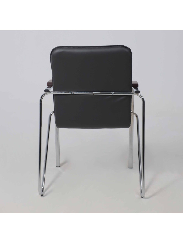 Стул офисный AksHome Samba Aks-1 серый/дерево сзади