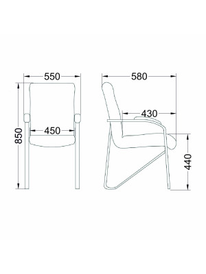 Стул офисный AksHome Samba Aks-1 серый/дерево схема