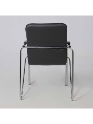 Стул офисный AksHome Samba Aks-1 серый/дерево сзади