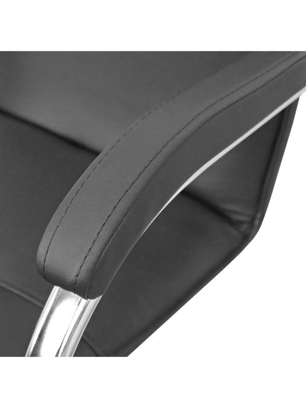 Стул офисный AksHome Samba Aks-1 черный/хром мягкие подлокотники