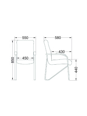 Стул офисный AksHome Samba Aks-1 черный/хром схема