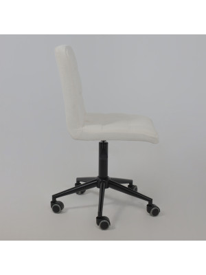 Кресло компьютерное AksHome Sonata молочный/черный  сбоку