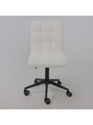 Кресло компьютерное AksHome Sonata молочный/черный  спереди