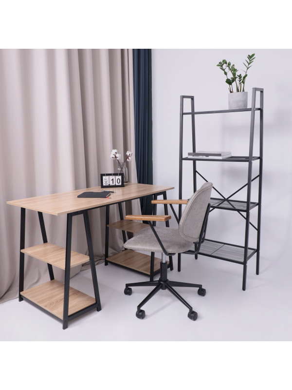 Кресло компьютерное AksHome Trix серый/черный в интерьере