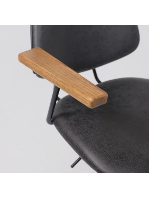 Кресло компьютерное AksHome Trix черный деревянные подлокотники