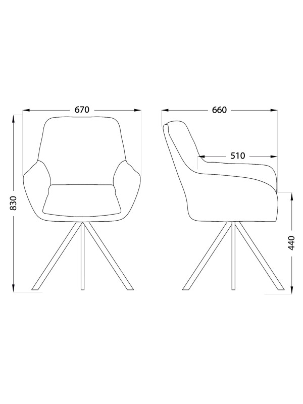 Кресло AksHome Virginia капучино/черный схема