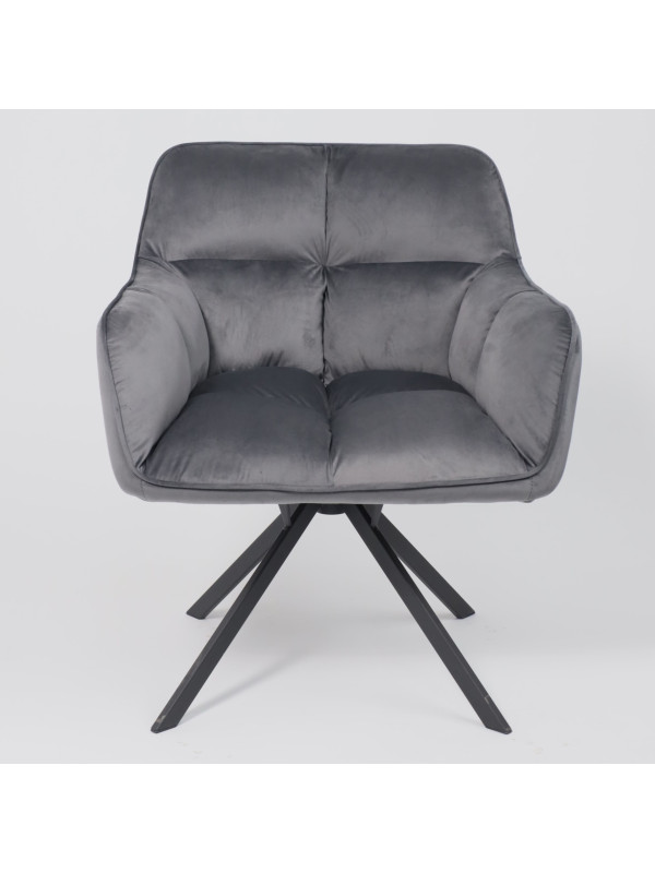 Кресло AksHome Virginia серый/черный спереди