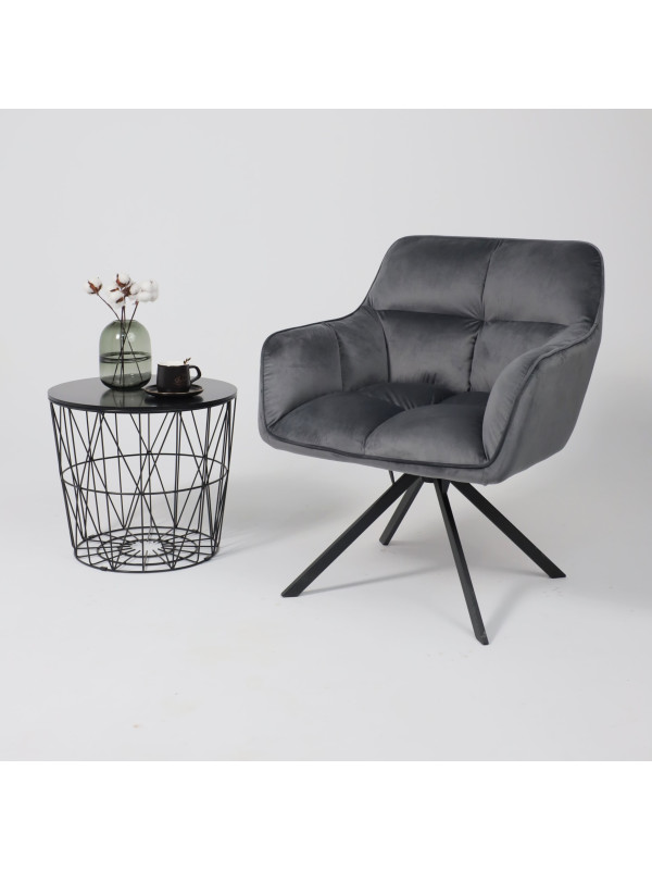 Кресло AksHome Virginia серый/черный в интерьере